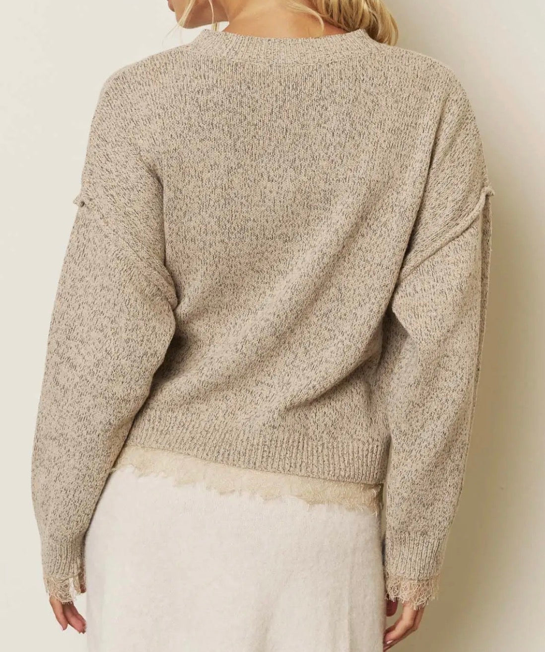 Lace Trim Button Down Cardigan