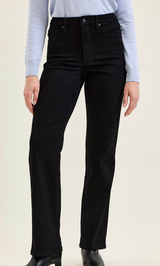 Judy Blue High Waisted Tummy Control Black Straight Jeans - 881245