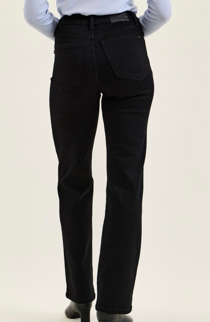 Judy Blue High Waisted Tummy Control Black Straight Jeans - 881245
