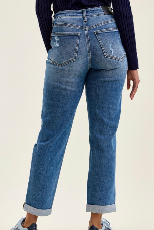 Judy Blue High Waisted Rigid Magic Boyfriend Jeans - 881189