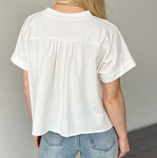 Cotton Cloud Pleated Top