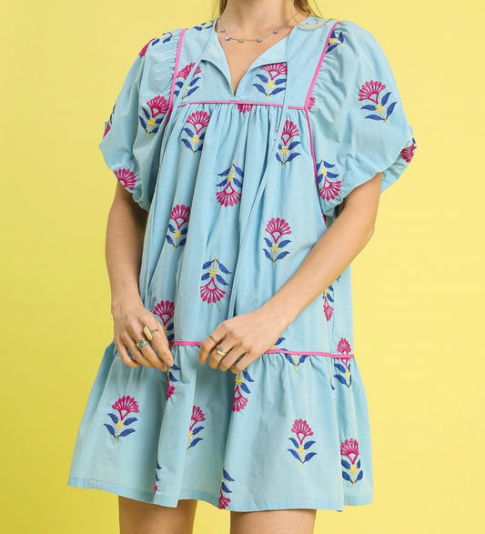 Bluebell Meadow Embroidered Dress