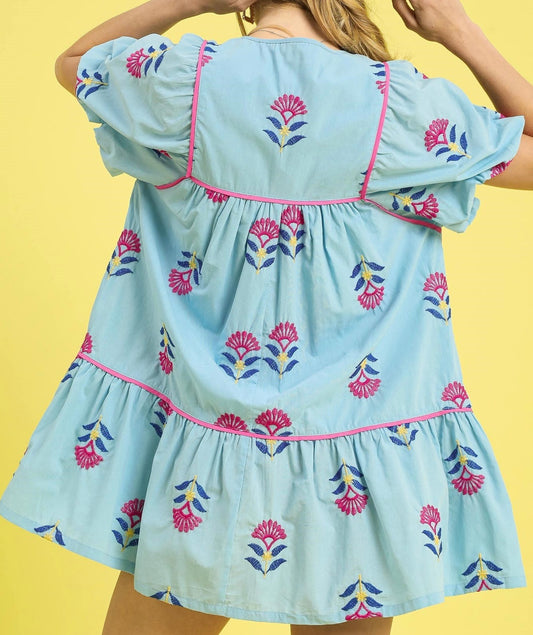 Bluebell Meadow Embroidered Dress