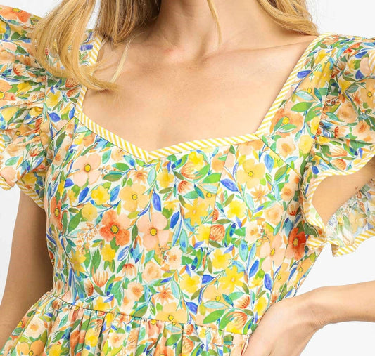 Marigold Charm Peplum Top