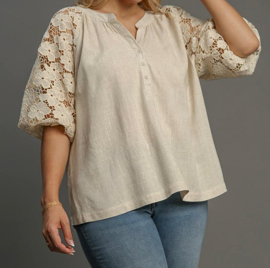 Buttermilk Lace Top