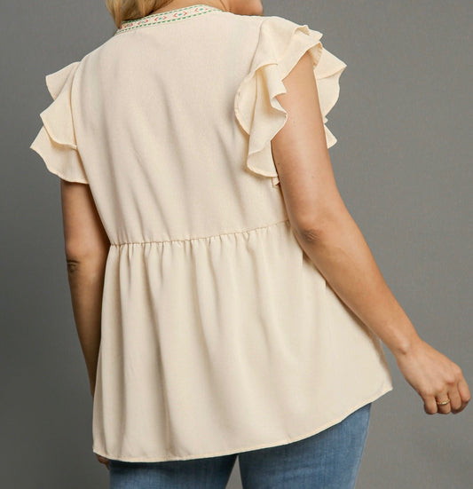 Sunshine Meadows Embroidered Top