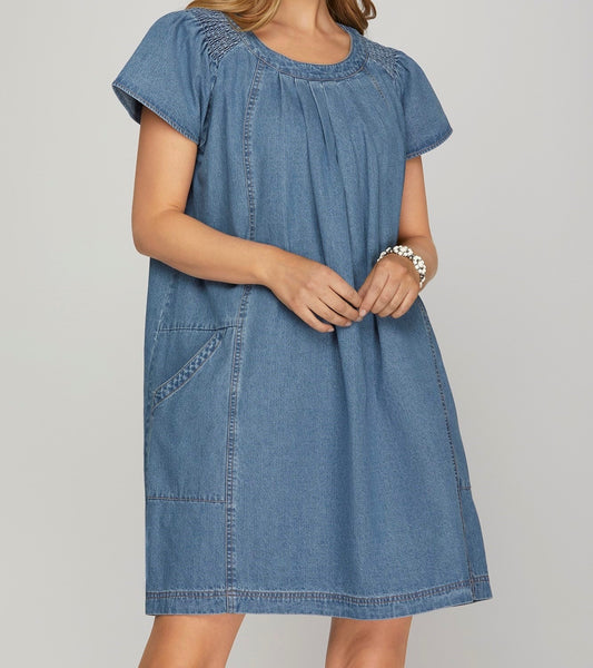 Dusty Roads Smocked Dress