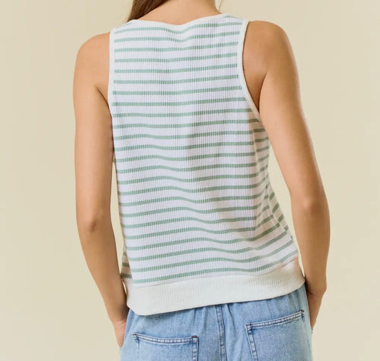 Pistachio Lace-Up Tank