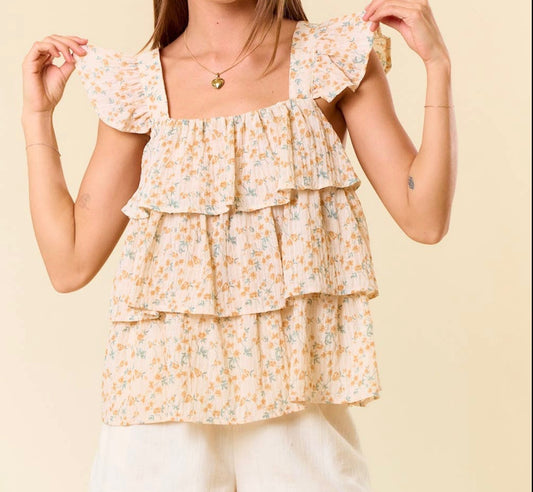 Prairie Bloom Ruffle Top