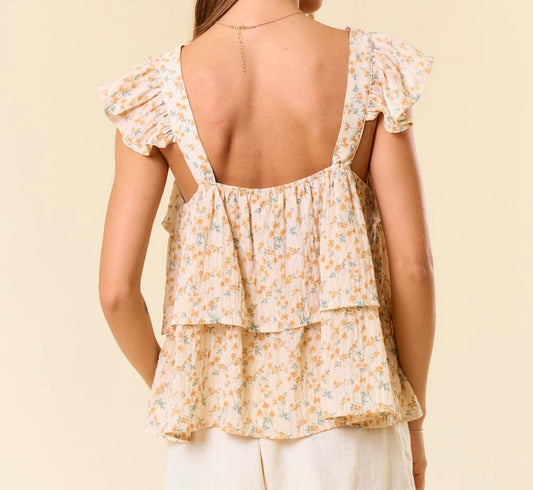 Prairie Bloom Ruffle Top