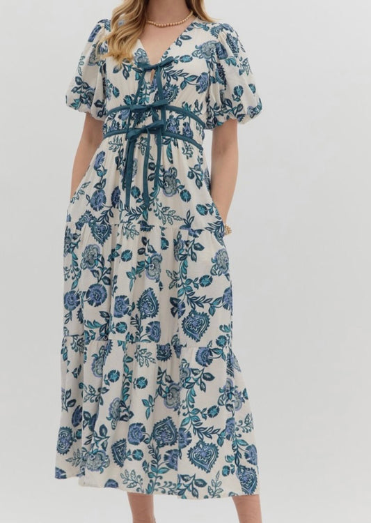Porcelain Princess Midi Dress