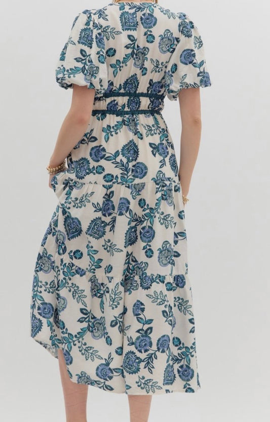 Porcelain Princess Midi Dress