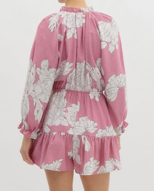 Sweet Blossom Front Tie Romper