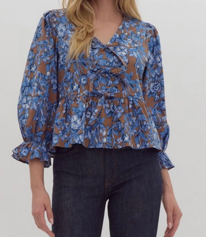 Poised Petals Front Tie Top
