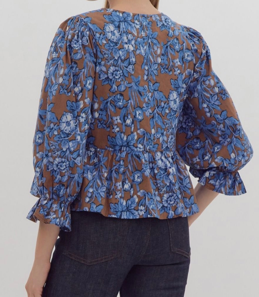 Poised Petals Front Tie Top