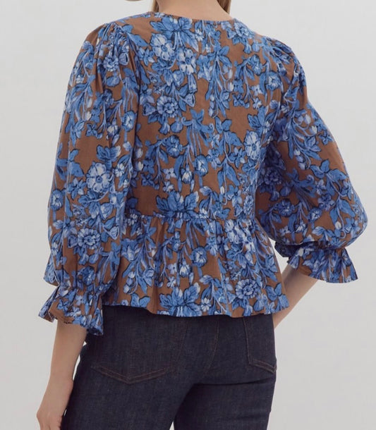 Poised Petals Front Tie Top