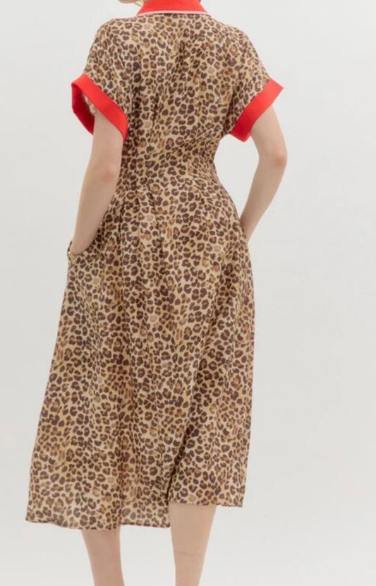 Untamed Leopard Midi Dress