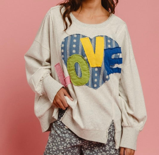 LOVE Patchwork Pullover