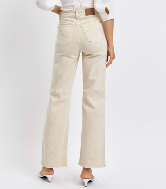 Judy Blue Bone High Waisted Straight Denim - 88823