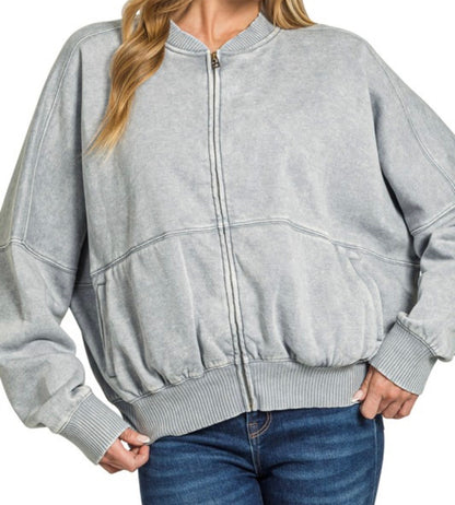 Comfort Zone Washed Zip-Up