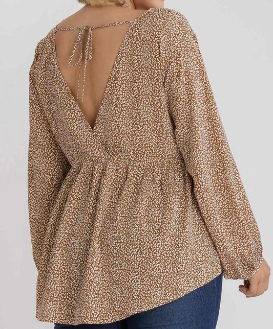 Safari Chic Spotted Blouse