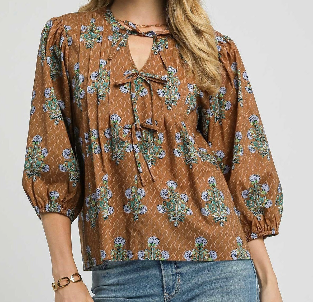Retro Prairie Tie-Front Top