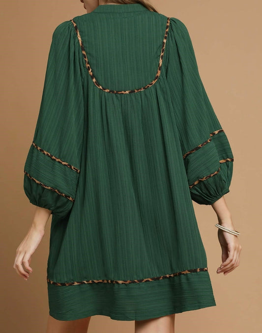 A Touch of Leopard Balloon Sleeve Dress