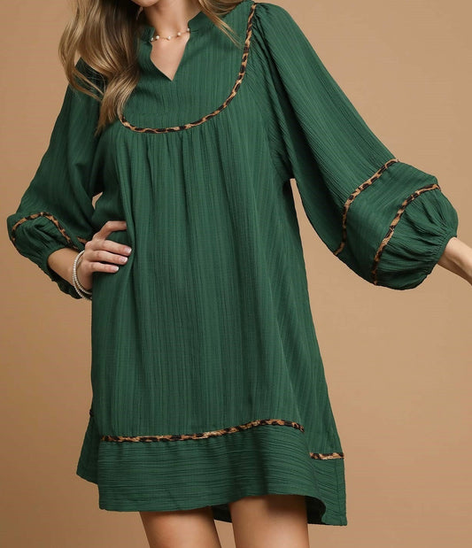 A Touch of Leopard Balloon Sleeve Dress