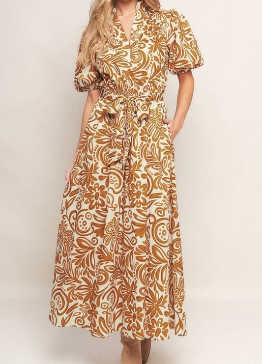 The Swirl Theory Puff Sleeve Midi