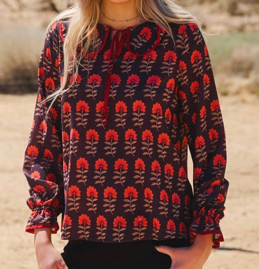 Power Move Red Blooms Top