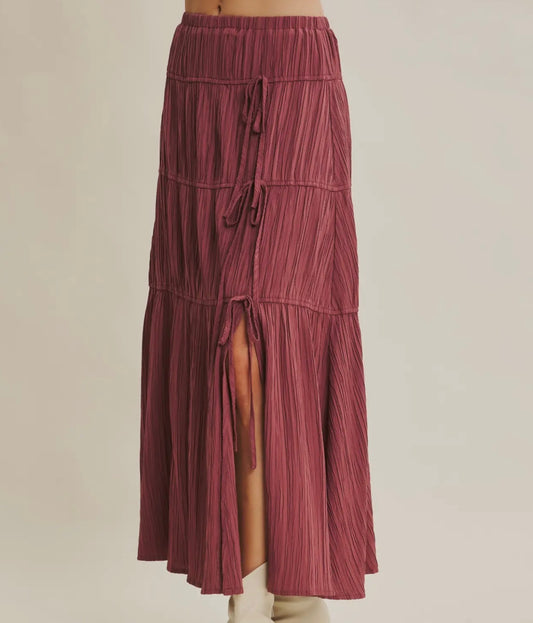 Wine & Dine Textured Maxi Skirt