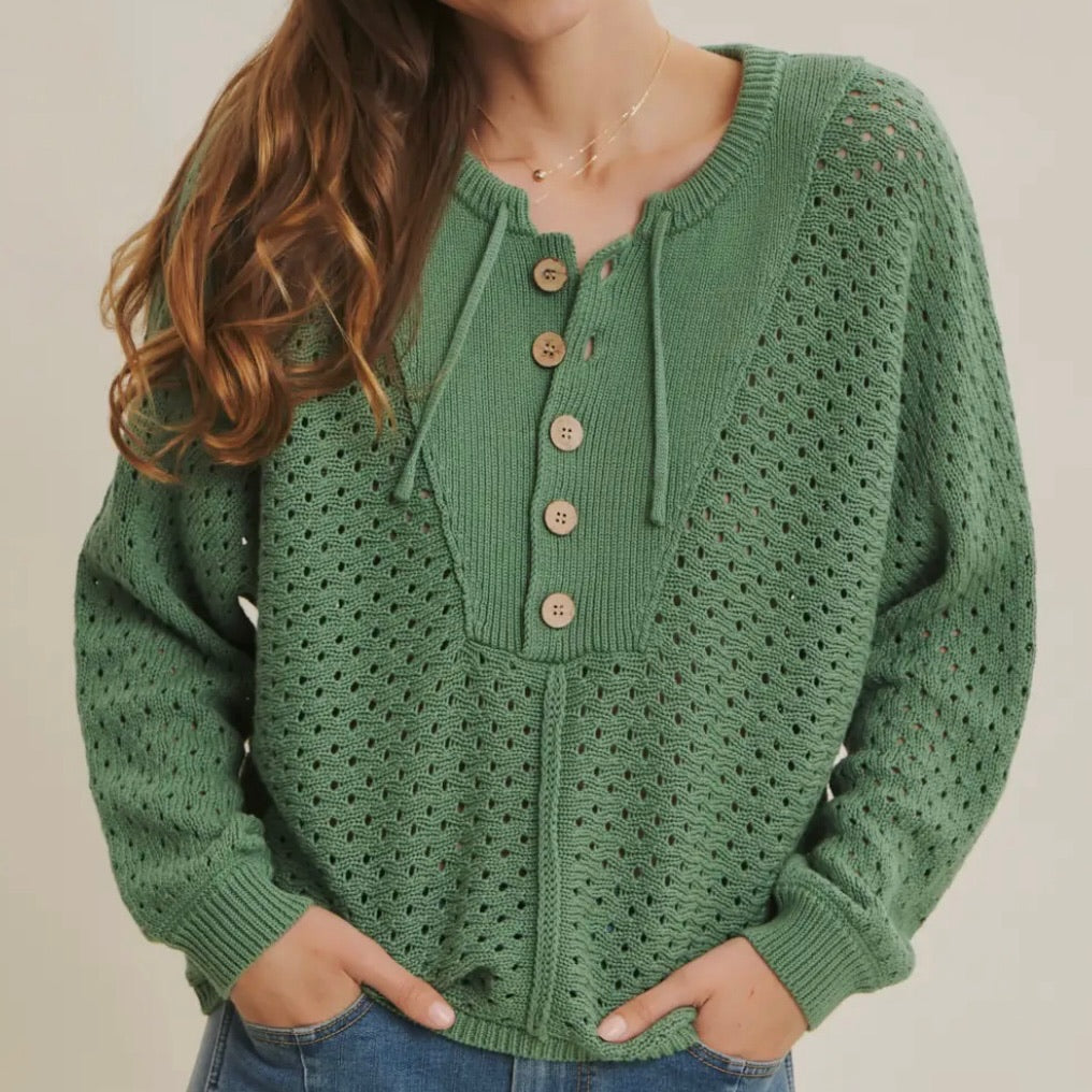 Peekaboo Eyelet Knit Top