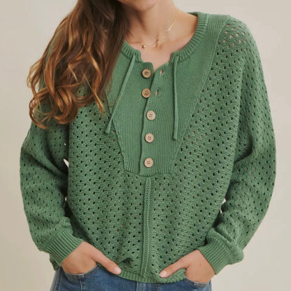 Peekaboo Eyelet Knit Top