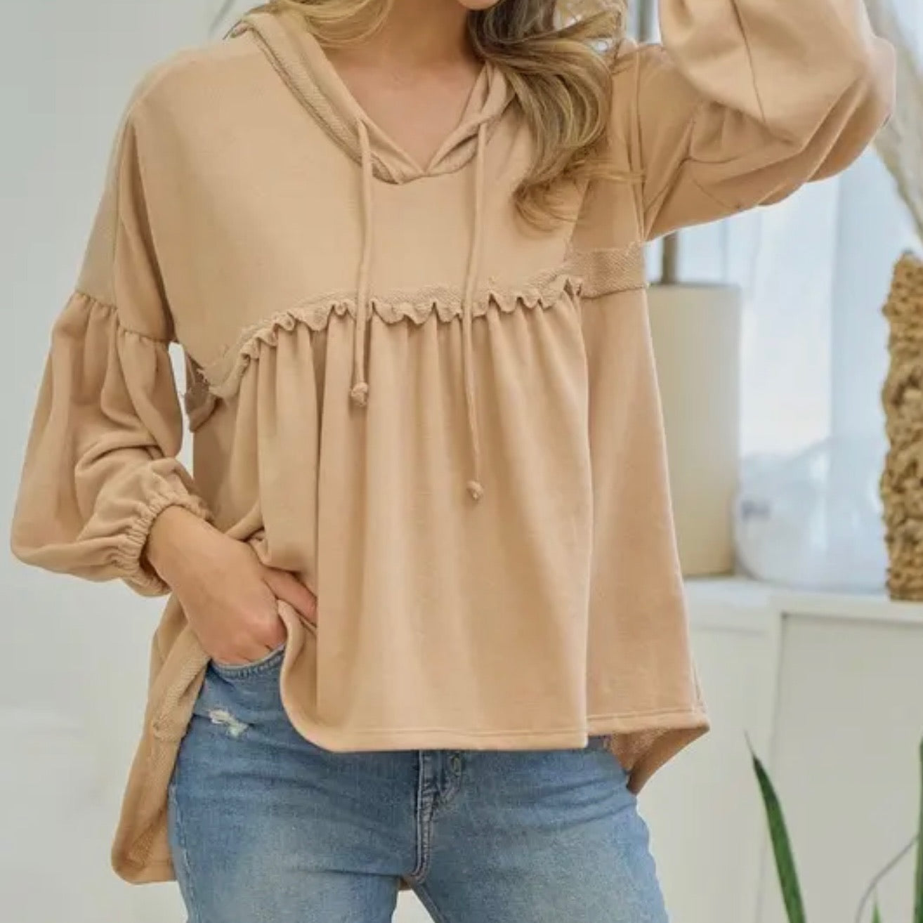 Ruffled Around The Edges Hooded Top