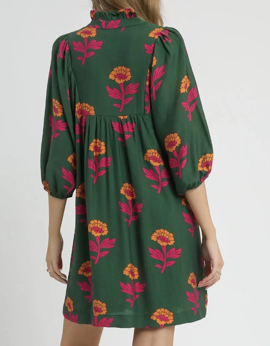 Pine & Poppies Peasant Dress