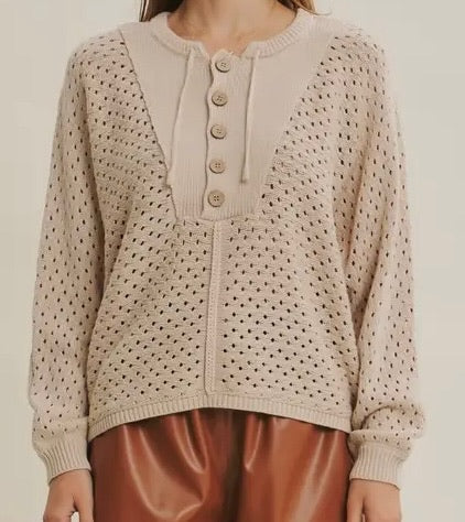Peekaboo Eyelet Knit Top