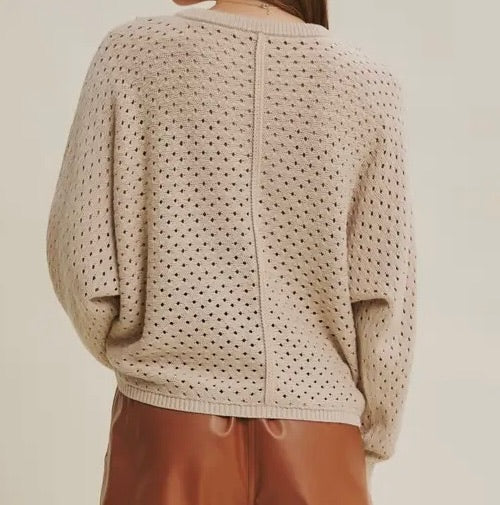 Peekaboo Eyelet Knit Top