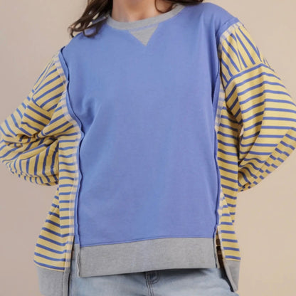Statement Sleeve Contrast Sweatshirt