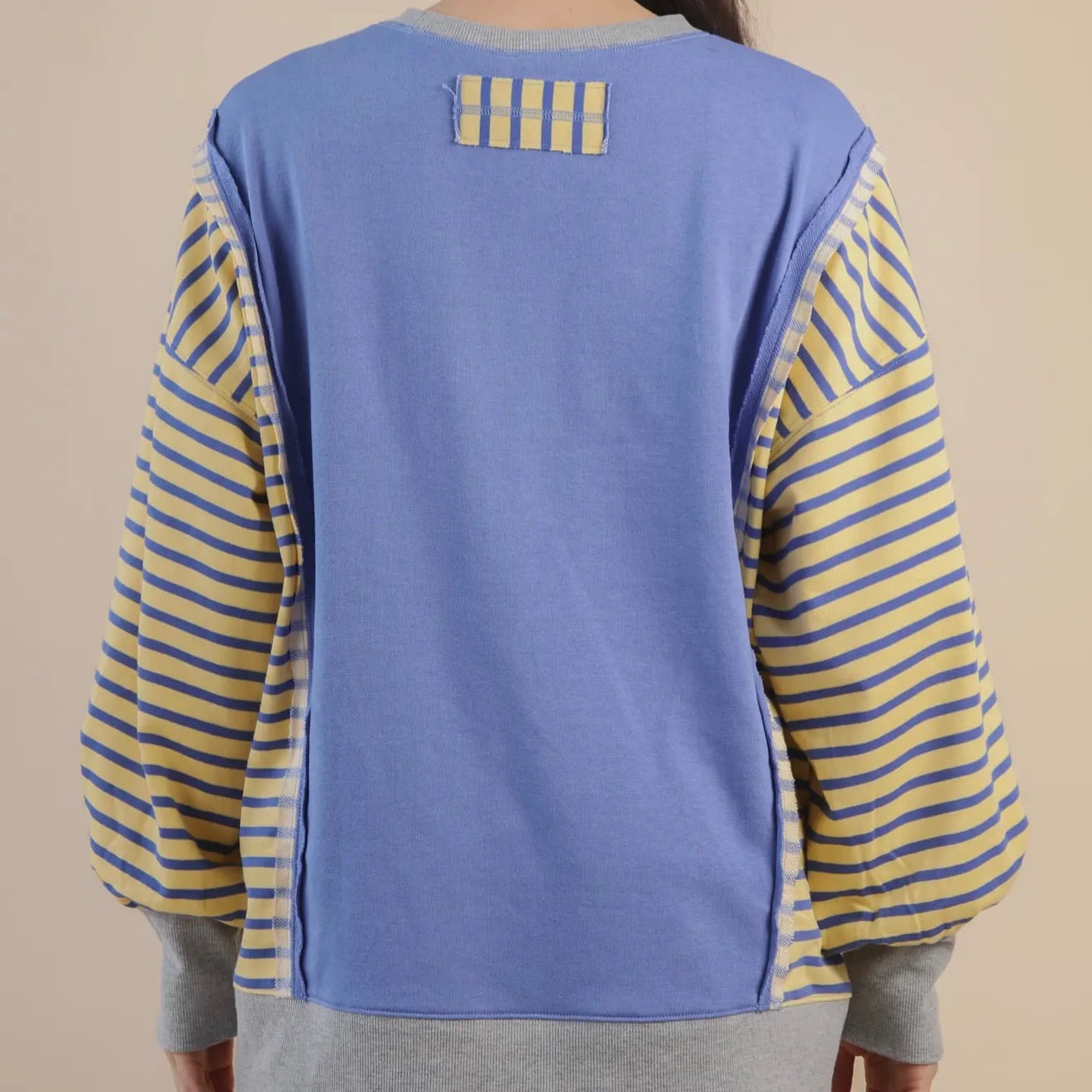 Statement Sleeve Contrast Sweatshirt