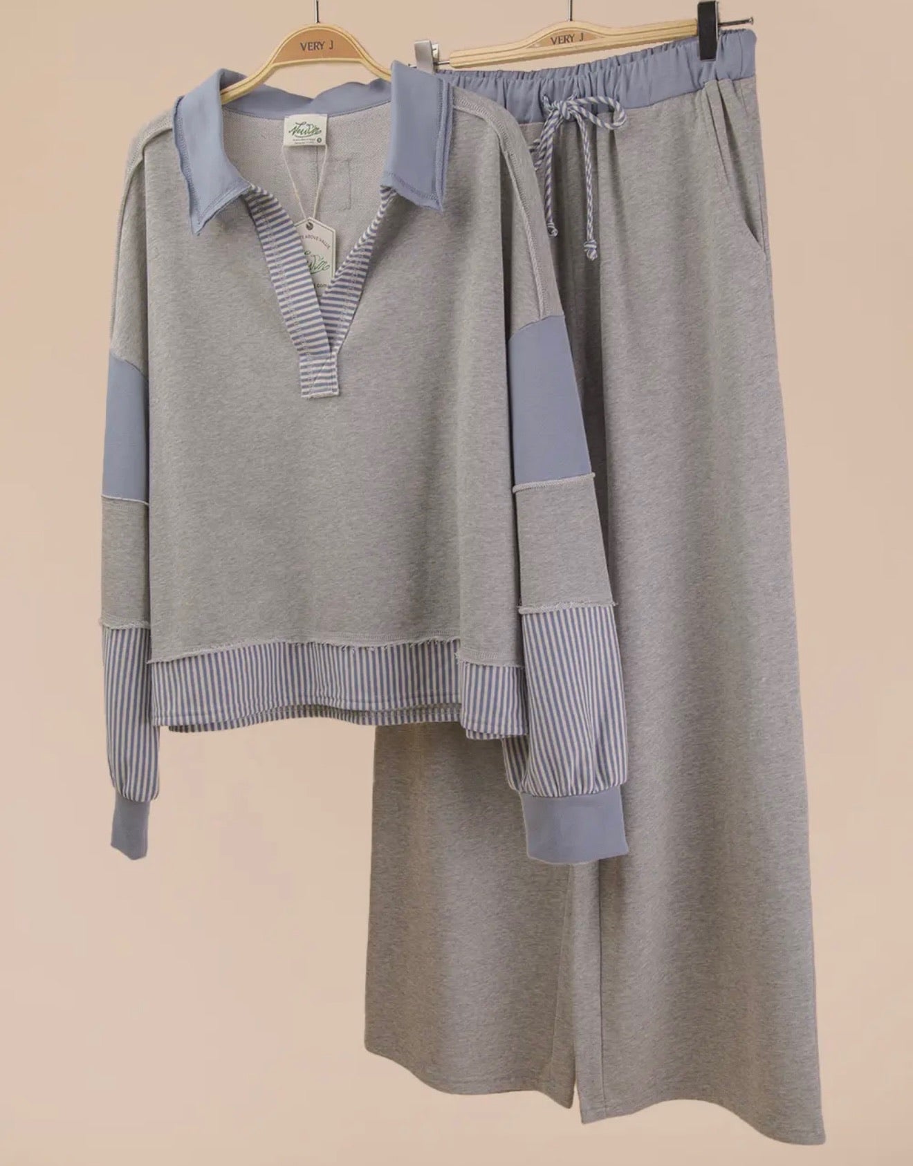 Color Block Polo Lounge Set