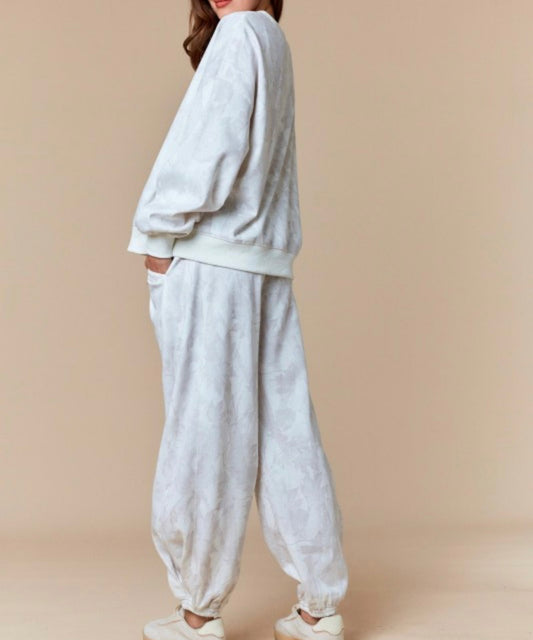Light Wash Camo Sweat Set
