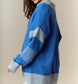 Cobalt Blue Contrast Block Sweater