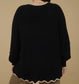 Contrast Trim Scalloped Plus Sweater