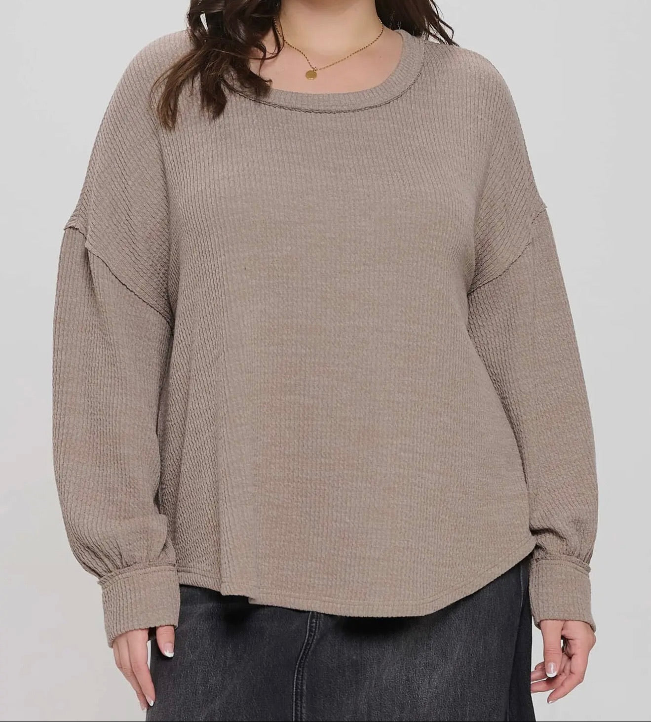 Ribbed Oversized Plus Top