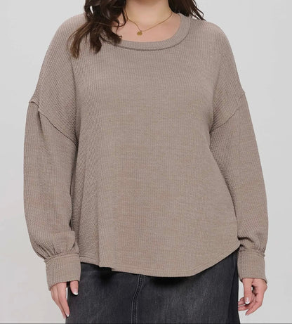 Ribbed Oversized Plus Top