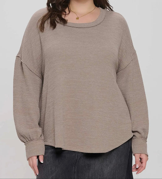 Ribbed Oversized Plus Top