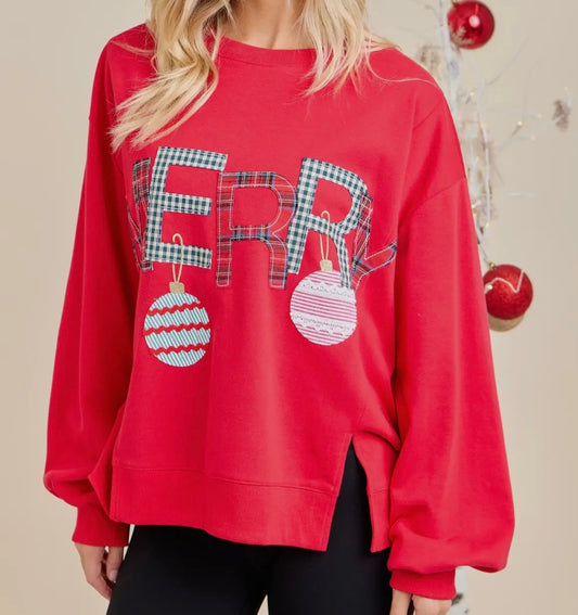 Merry Quilted Oversized Pullover