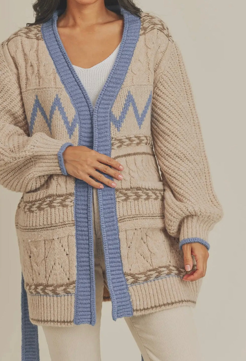 Cozy Ski Lodge Front Tie Sweater
