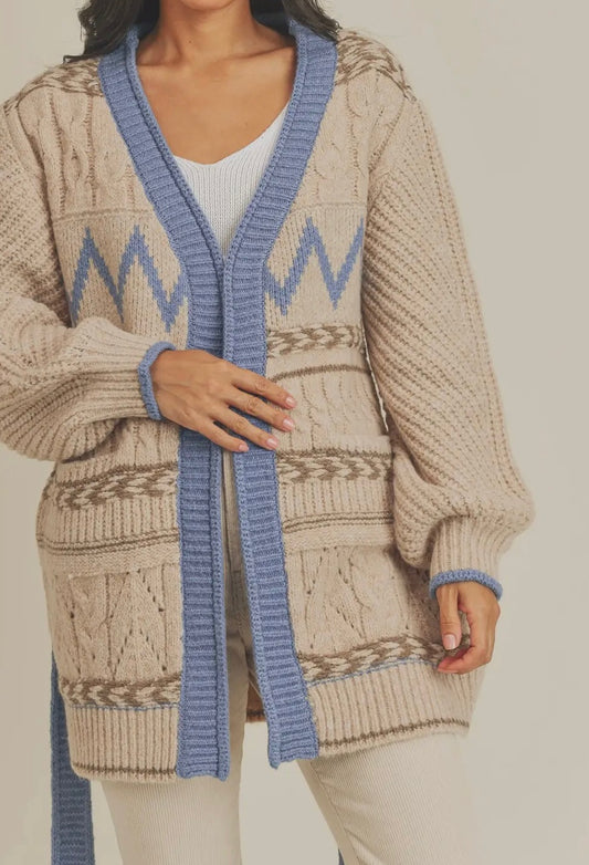 Cozy Ski Lodge Front Tie Sweater