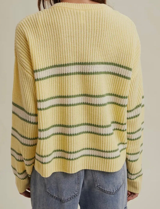 Dreaming Of Greener Pastures Striped Pullover